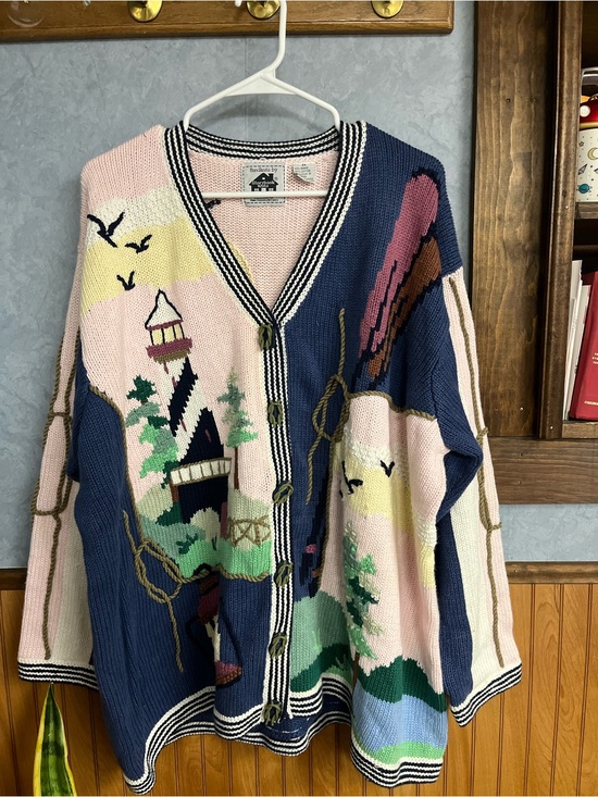 Storybook Knits Sweaters - Storybook Knits Womens Cardigan Sweater Vintage Nautical Sail 3x Cotton Women’s